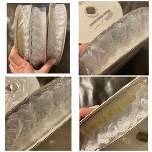 3 Large Rolls-White Lace Ribbon Ruffle